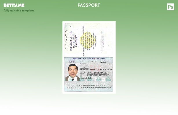 Шаблон за пасош на Фиџи во модерен стил